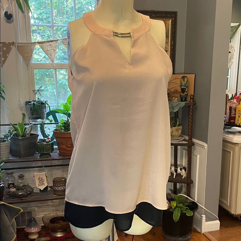 The Limited Elegant light Pinkish Tan and Black Women's Top size small